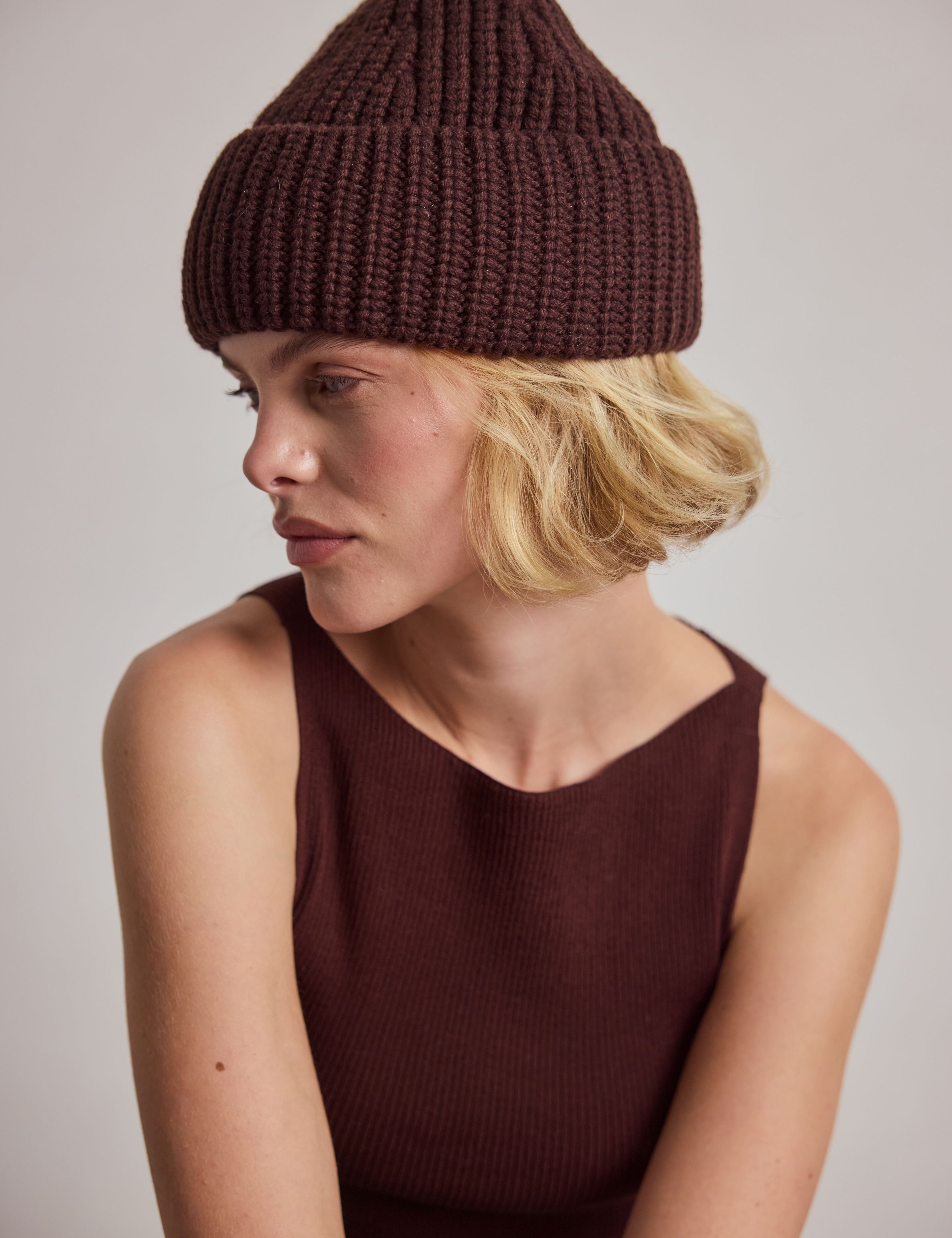 The Merino Wool Beanie - Espresso Brown