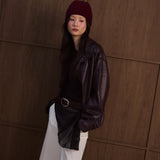 The Merino Wool Beanie - Dark Burgundy