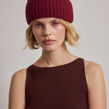 The Merino Wool Beanie - Dark Burgundy