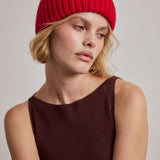 The Merino Wool Beanie - Lava Red