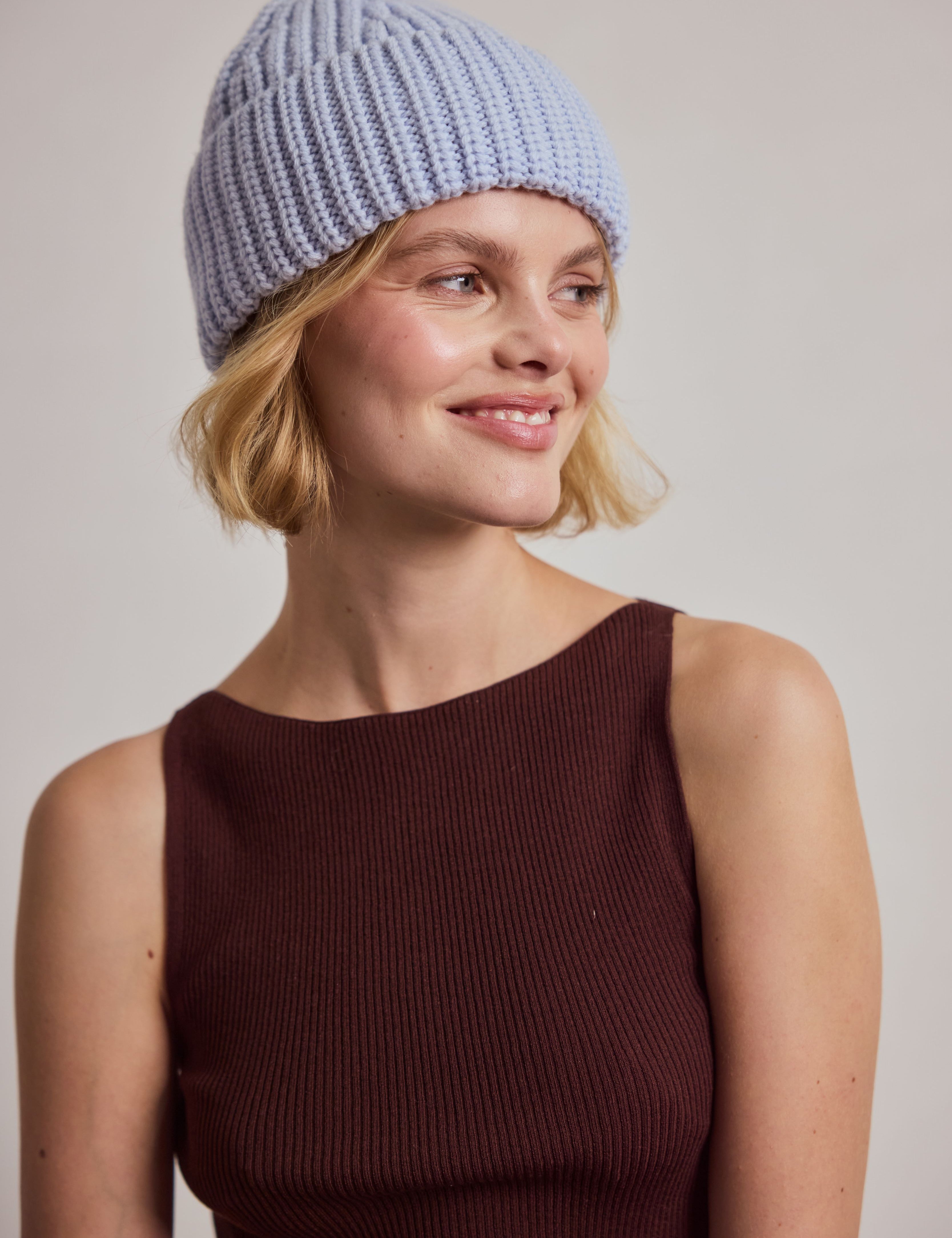 The Merino Wool Beanie - Aura Blue