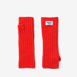 Merino Wool Fingerless Gloves - Lava Red