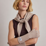 Merino Wool Fingerless Gloves - Soft Taupe