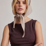 Merino Wool Triangle Scarf - Soft Taupe