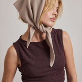 Merino Wool Triangle Scarf - Soft Taupe