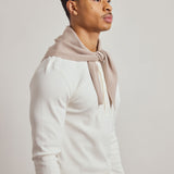 Merino Wool Triangle Scarf - Soft Taupe