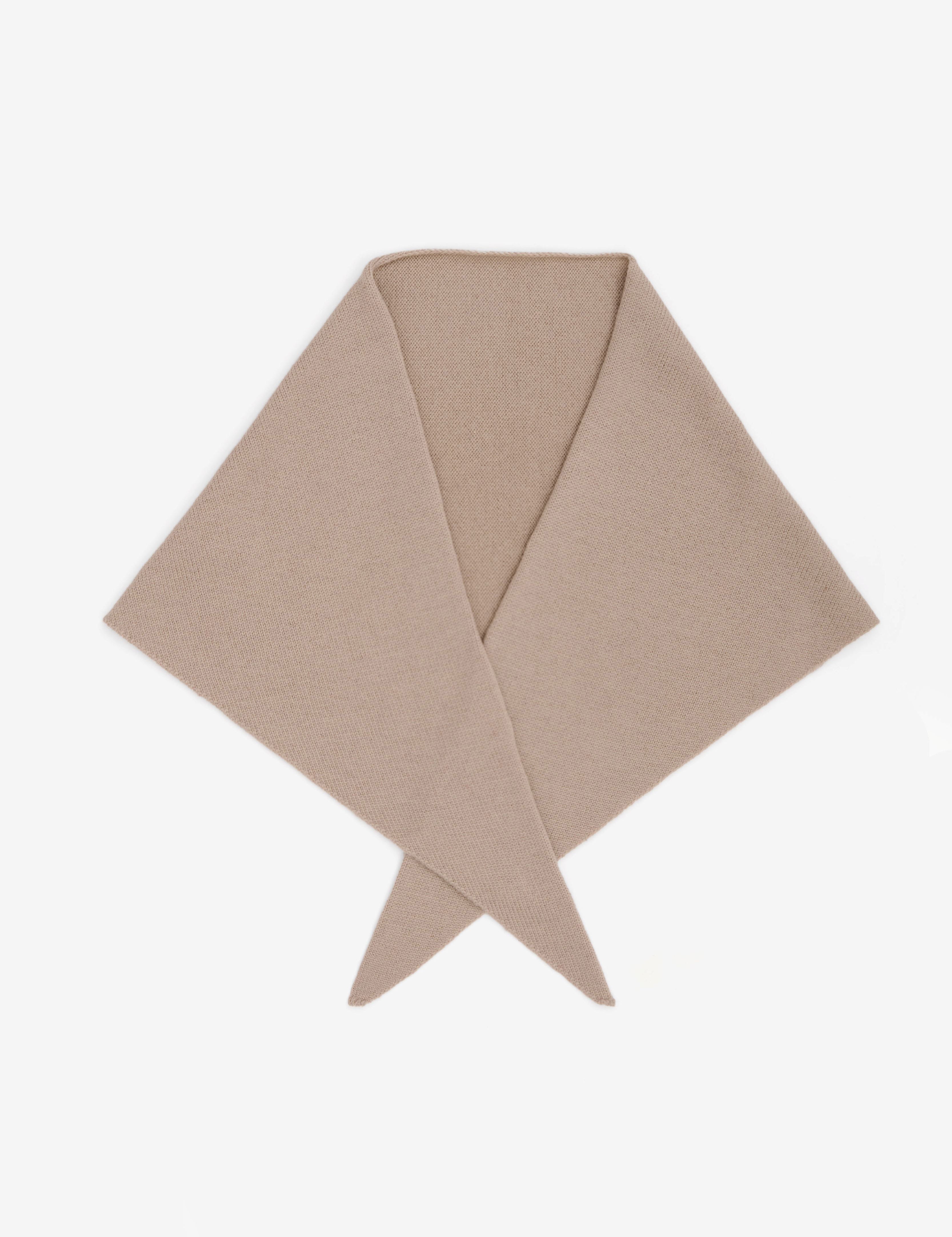 Merino Wool Triangle Scarf - Soft Taupe
