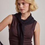 Merino Wool Triangle Scarf - Black