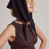 Merino Wool Triangle Scarf - Black