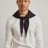 Merino Wool Triangle Scarf - Black