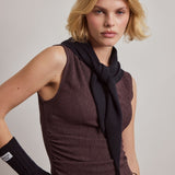 Merino Wool Fingerless Gloves - Black