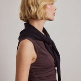 Merino Wool Triangle Scarf - Black
