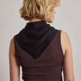 Merino Wool Triangle Scarf - Black