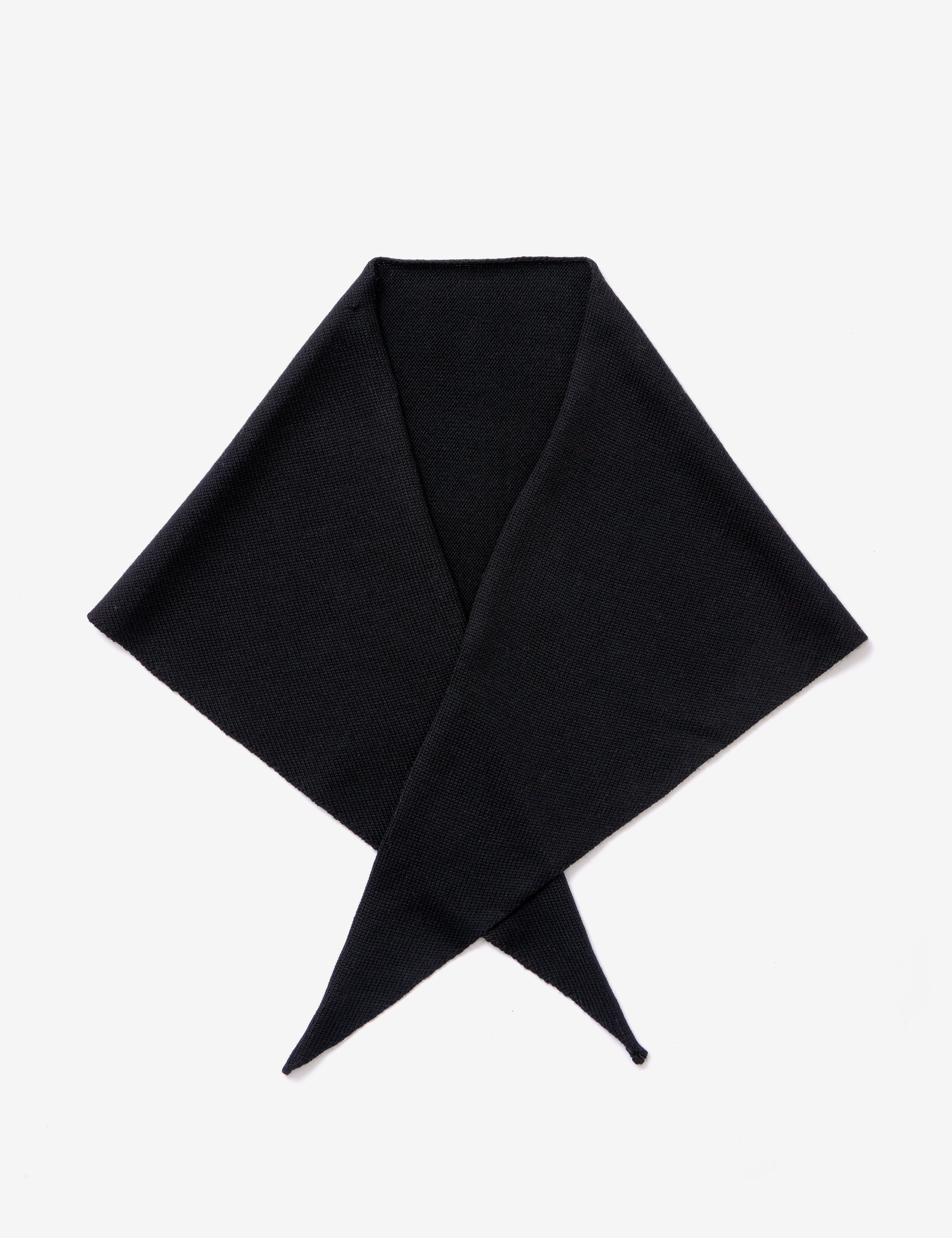 Merino Wool Triangle Scarf - Black