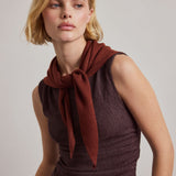 Merino Wool Triangle Scarf - Dark Walnut Brown