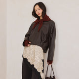 Merino Wool Triangle Scarf - Dark Walnut Brown