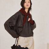 Merino Wool Triangle Scarf - Dark Walnut Brown