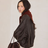 Merino Wool Triangle Scarf - Dark Walnut Brown