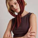 Merino Wool Triangle Scarf - Dark Walnut Brown