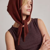Merino Wool Triangle Scarf - Dark Walnut Brown