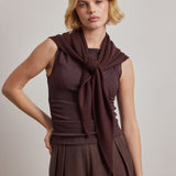 Merino Wool Triangle Scarf (L) - Dark Brown