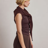Merino Wool Triangle Scarf (L) - Dark Brown