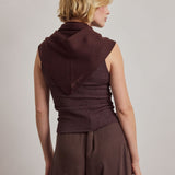 Merino Wool Triangle Scarf (L) - Dark Brown