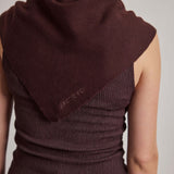 Merino Wool Triangle Scarf (L) - Dark Brown