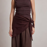 Merino Wool Triangle Scarf (L) - Dark Brown