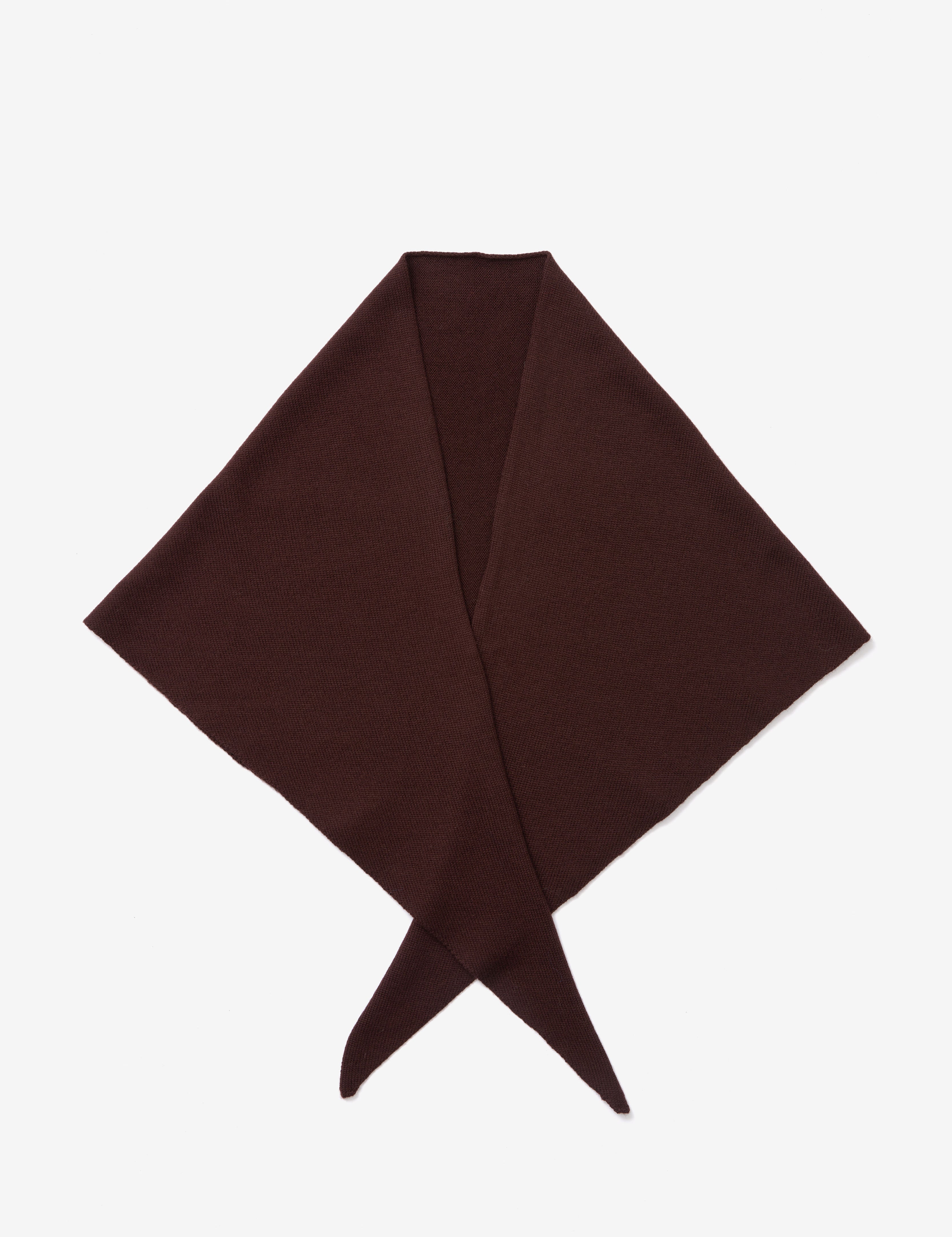 Merino Wool Triangle Scarf (L) - Dark Brown