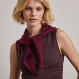 Merino Wool Triangle Scarf - Cherry Plum