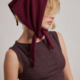 Merino Wool Triangle Scarf - Cherry Plum