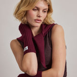 Merino Wool Fingerless Gloves - Cherry Plum