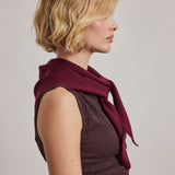 Merino Wool Triangle Scarf - Cherry Plum