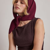 Merino Wool Triangle Scarf - Cherry Plum