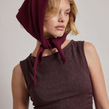 Merino Wool Triangle Scarf - Cherry Plum