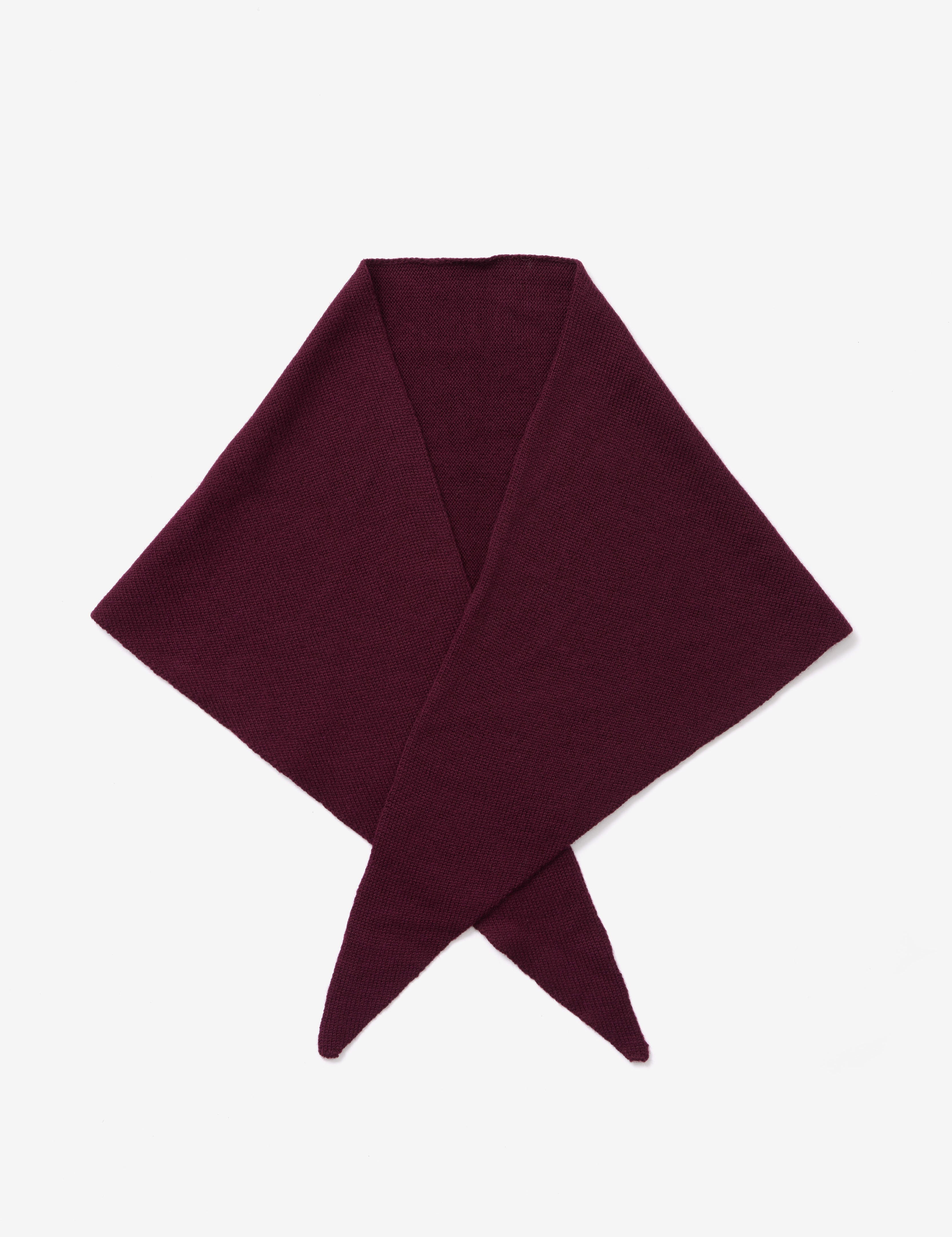 Merino Wool Triangle Scarf - Cherry Plum