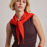Merino Wool Triangle Scarf - Lava Red