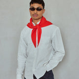 Merino Wool Triangle Scarf - Lava Red