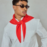 Merino Wool Triangle Scarf - Lava Red