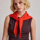 Merino Wool Triangle Scarf - Lava Red