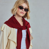 Merino Wool Triangle Scarf (L) - Robust Red