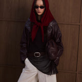Merino Wool Triangle Scarf (L) - Robust Red