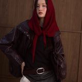Merino Wool Triangle Scarf (L) - Robust Red