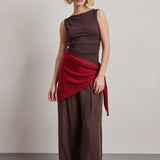 Merino Wool Triangle Scarf (L) - Robust Red