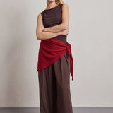Merino Wool Triangle Scarf (L) - Robust Red