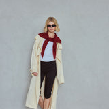 Merino Wool Triangle Scarf (L) - Robust Red