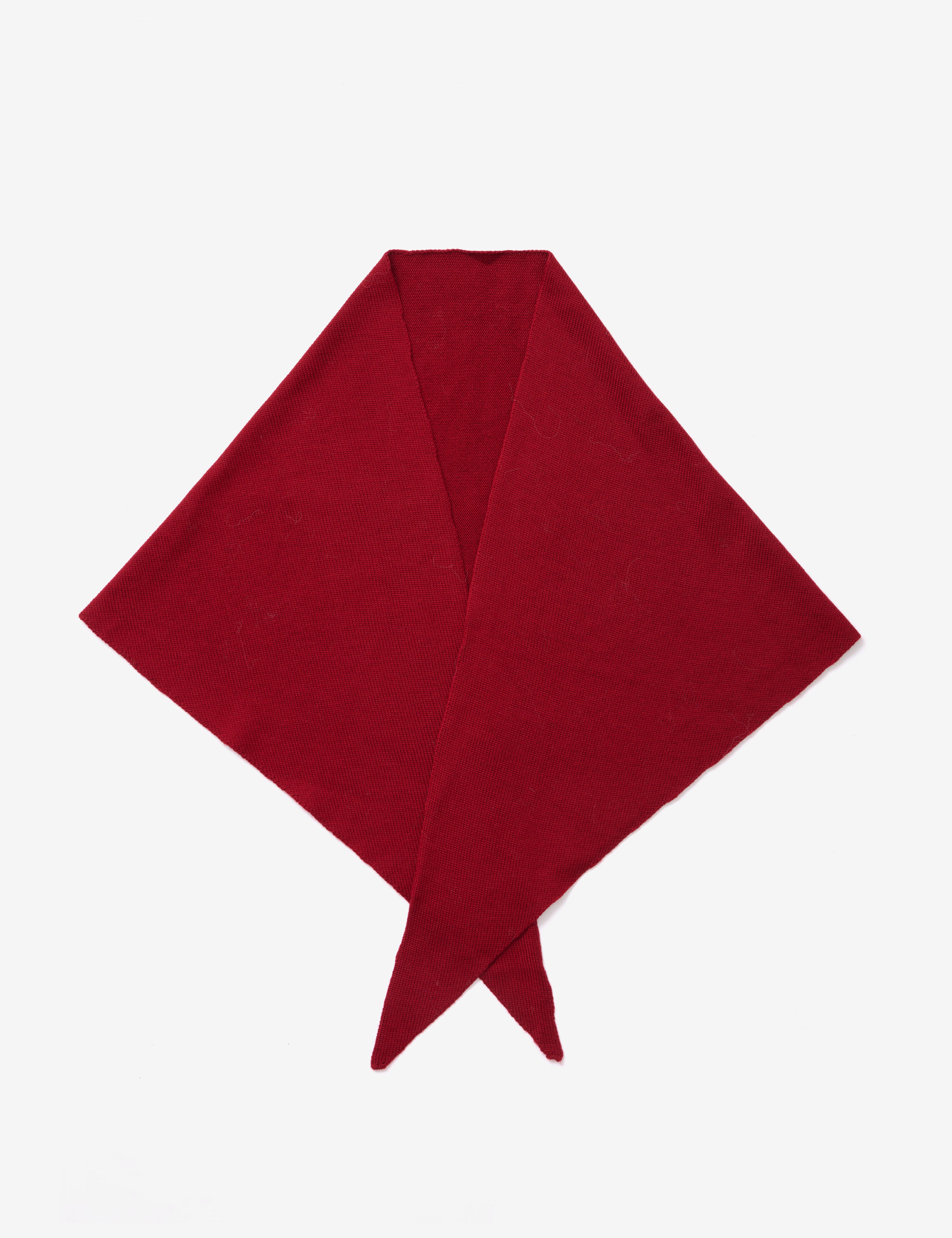 Merino Wool Triangle Scarf (L) - Robust Red
