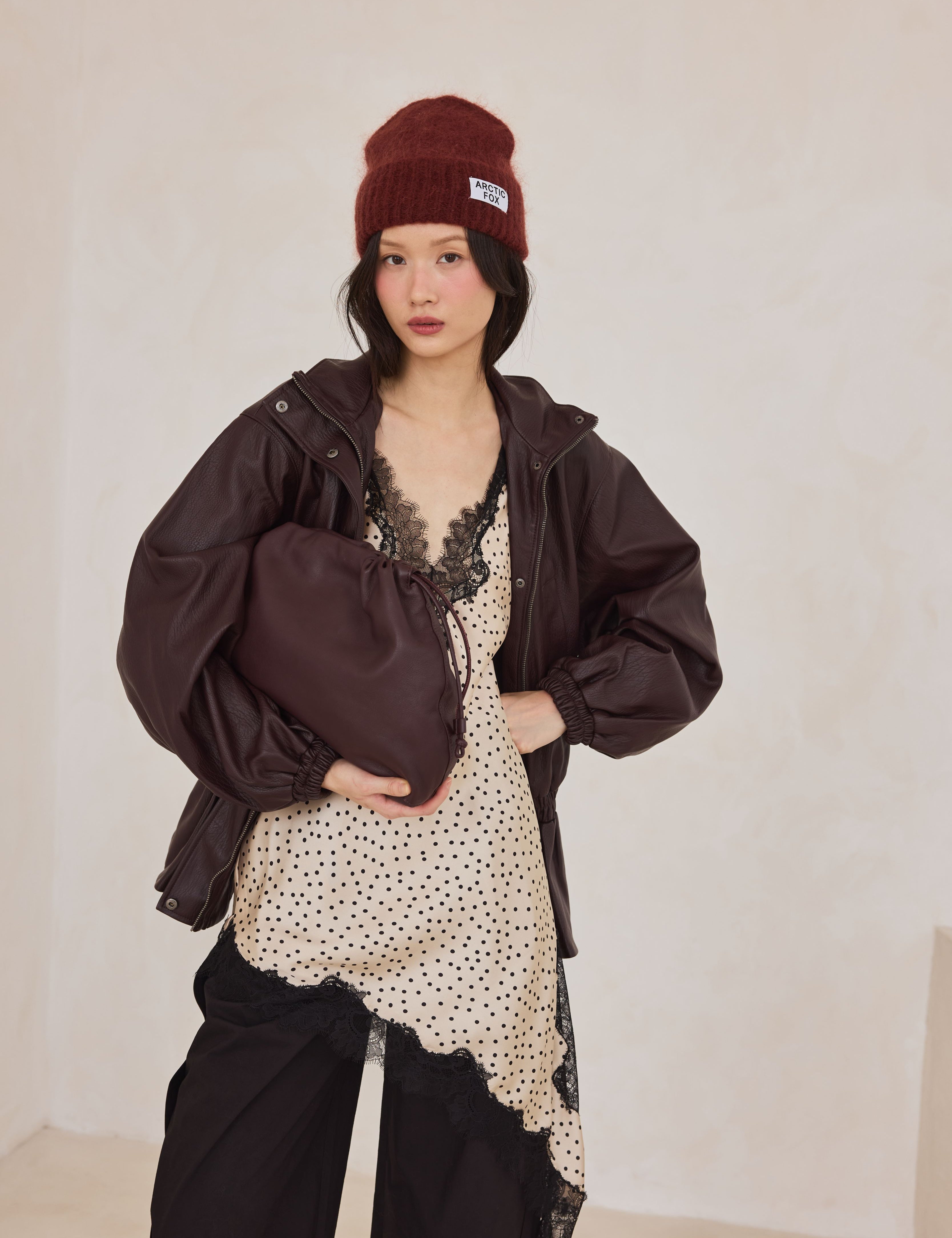 The Mohair Beanie - Cherry Burgundy