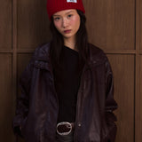 The Mohair Beanie - Red